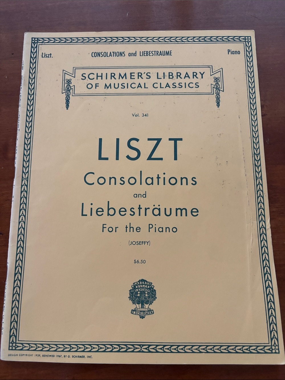 Schirmer's Library Liszt Consolations & Liebesträume Piano Sheet Music